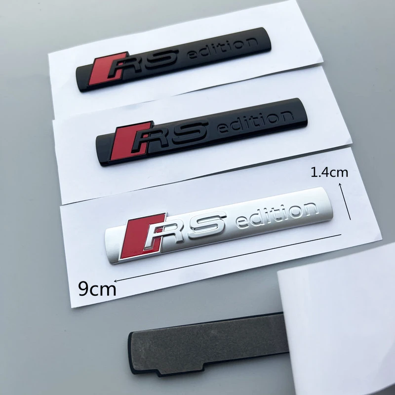 Car 3D Metal RS Edition Logo Badge Emblems Decals Sticker For Audi S3 S4 S5 S6 S7 S8 RS7 RS8 RS3 RS4 RS5 RS6 Accessories