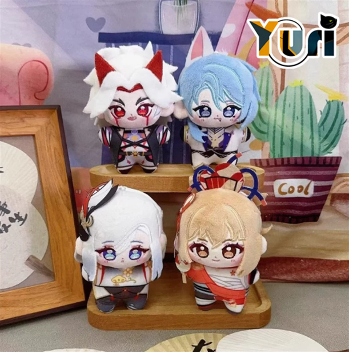 

Yuri Game Genshin Impact Arataki Itto Shenhe Yoimiya Kamisato Ayato 10cm Plush Doll Toy Keychain Cute Cosplay Kid