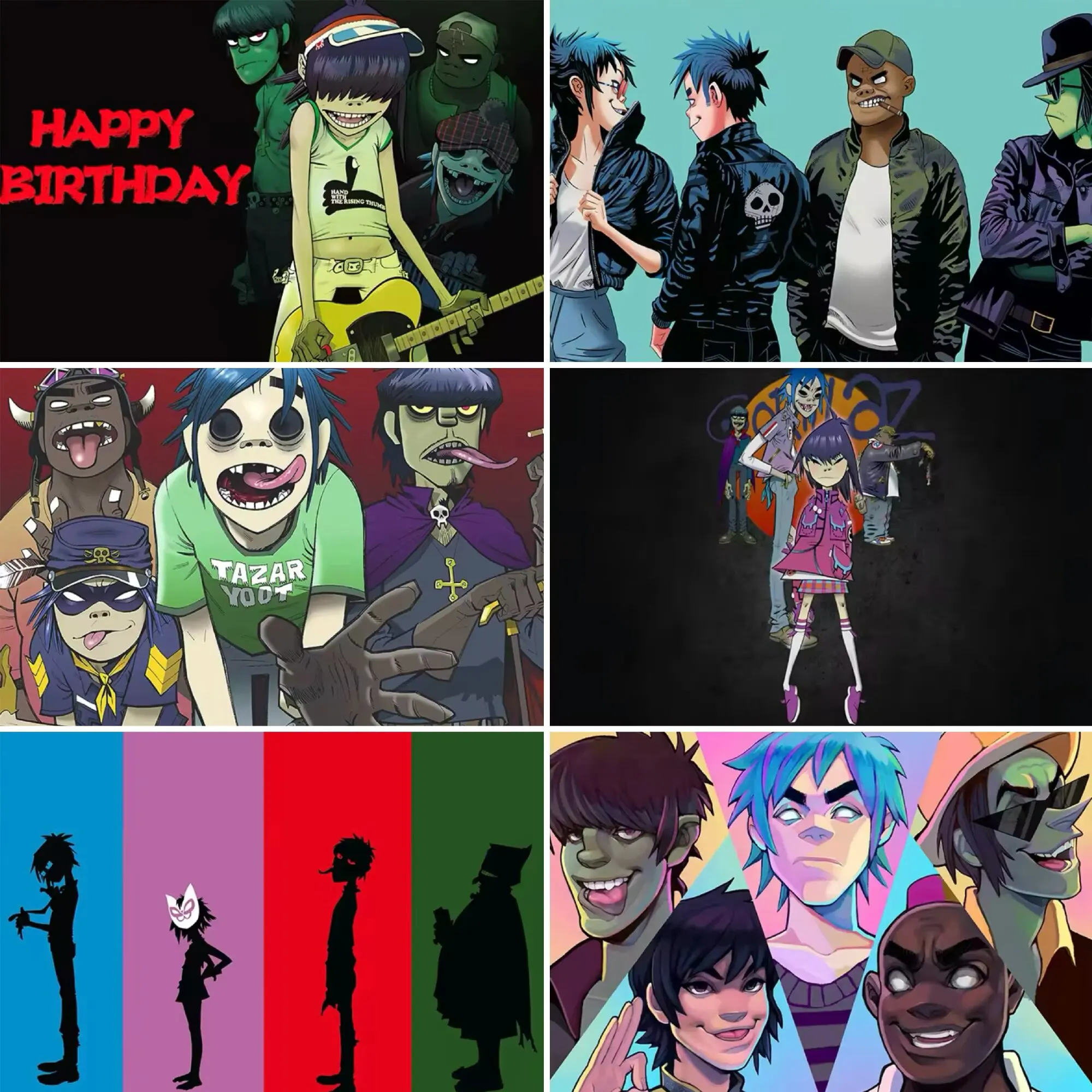 

g&Gorillaz Virtual Band Theme Background Fun Children's Birthday Party Decoration Banner Room Decoration Photography Background