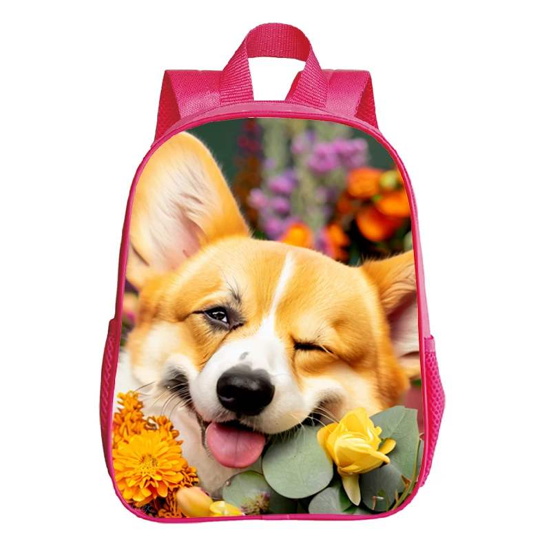 

Pink Corgi Husky Dog Backpacks Kids Schoolbag Kindergarten Bags Children Backpack Waterproof Bookbag Baby Girls Rucksack Mochila