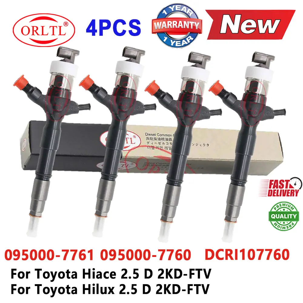

4шт. 095000 -7760 Дизельная форсунка DCRI 107760 Форсунка Common Rail 095000 -7761 095000 7760 7761 для DENSO TOYOTA Hilux Hiace 2KD FTV