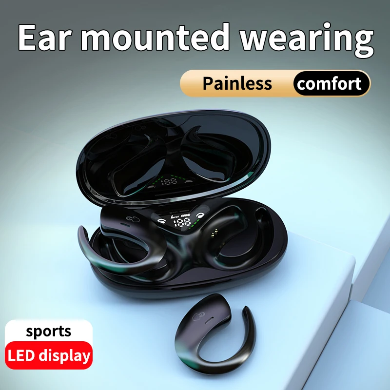 New Ear-hung Wireless Headphones Battery Life Non-in-ear Noise Reduction Large Screen LED Display Wireless Headset