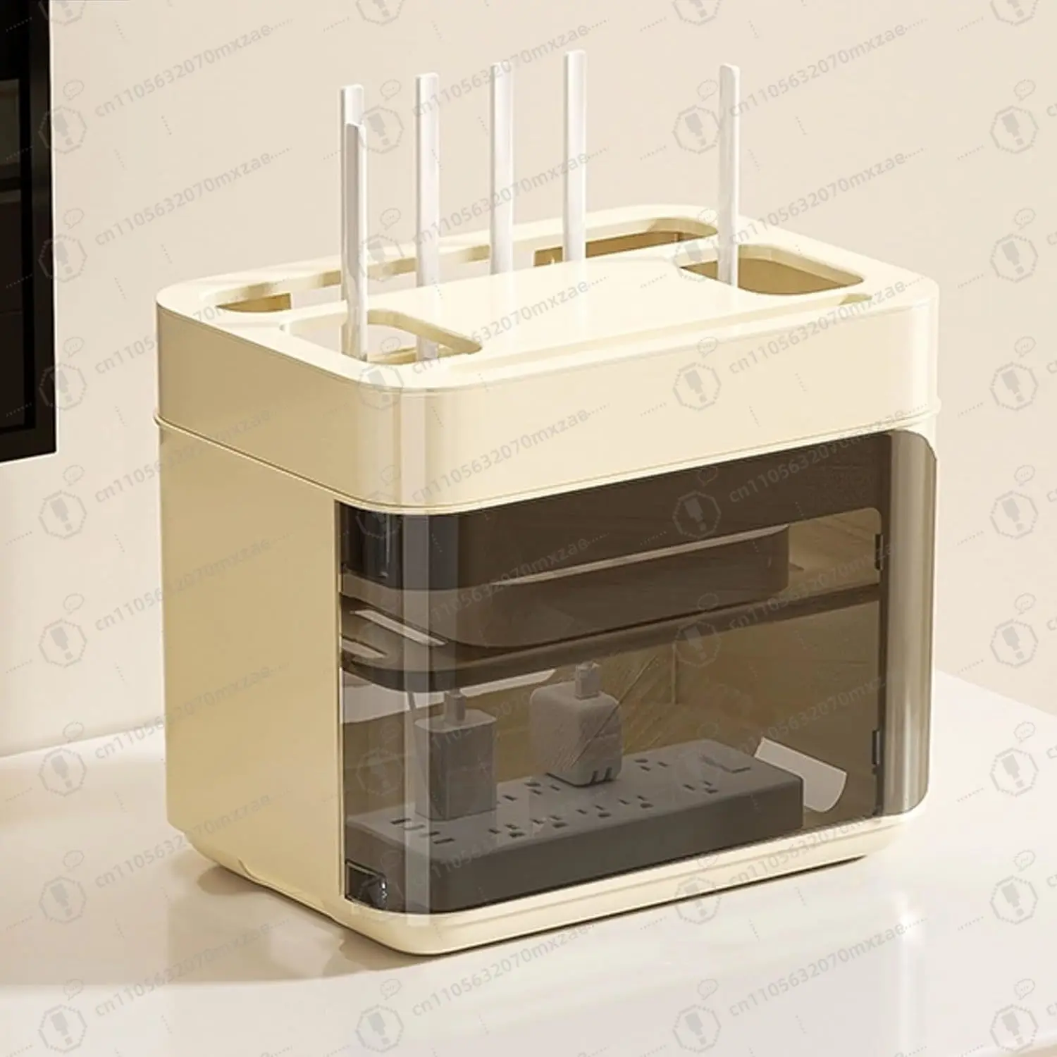

Router Shelf Router Storage Box ABS Double Layer Decorative with Transparent Window for Living Room Office