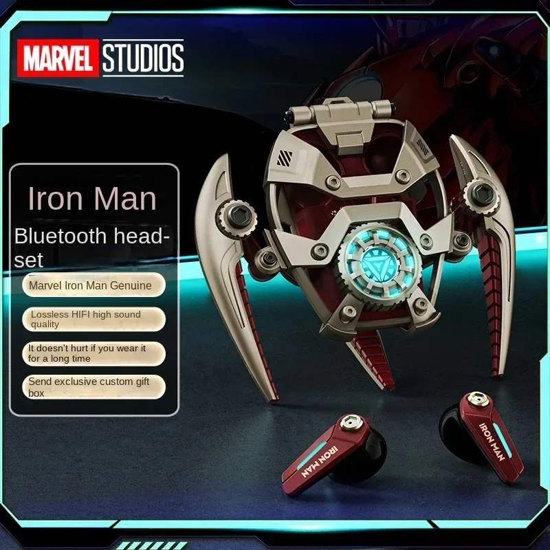 Marvel MR28 Iron Man Mecha Active Noise Earphones Wireless Bluetooth headset Semi-in-ear noise reduction Game Gaming Gift Boys