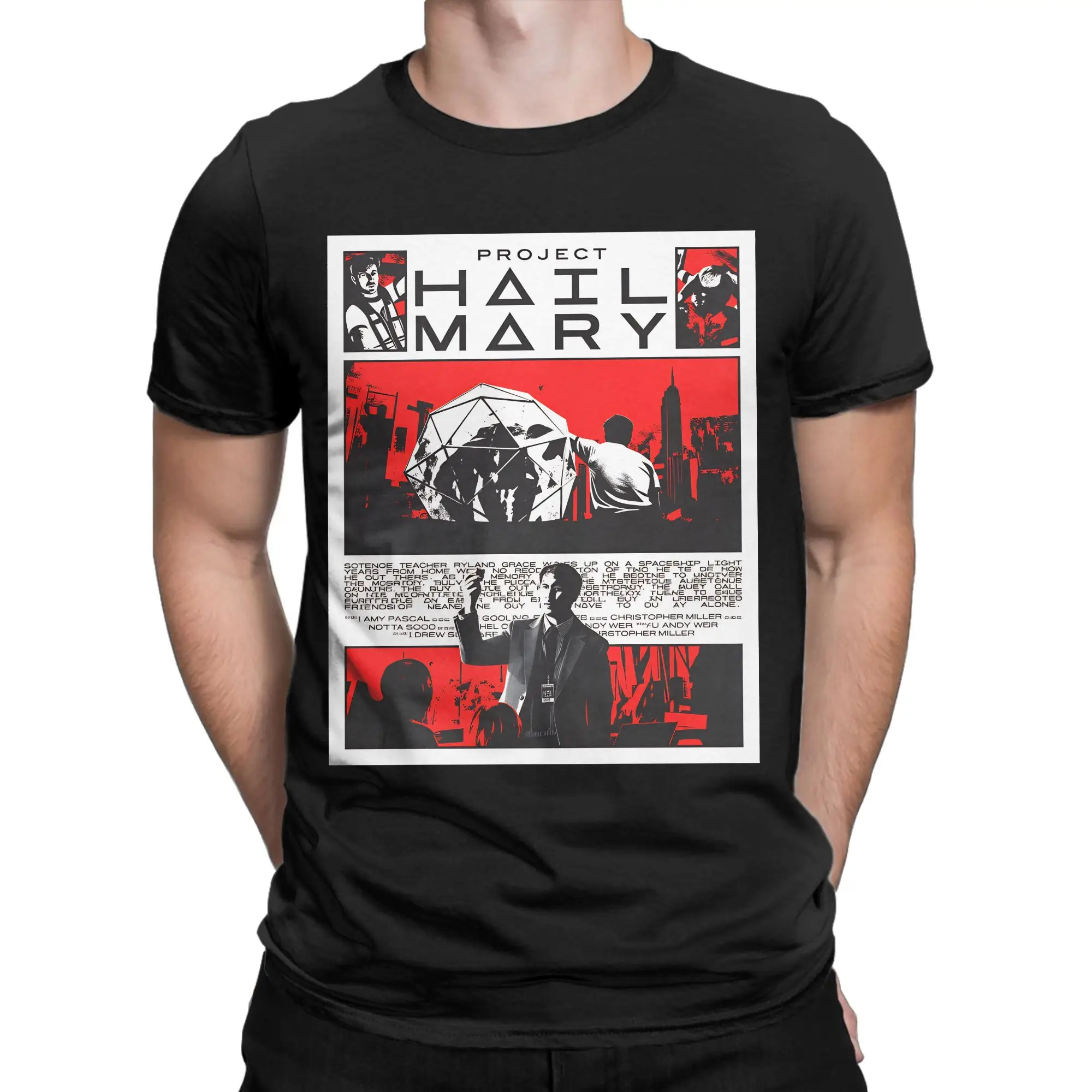 Men's T Shirt Project Hail Mary Vintage Tee Shirt Short Sleeve Crew Neck T-Shirt Pure Cotton New Arrival Clothes