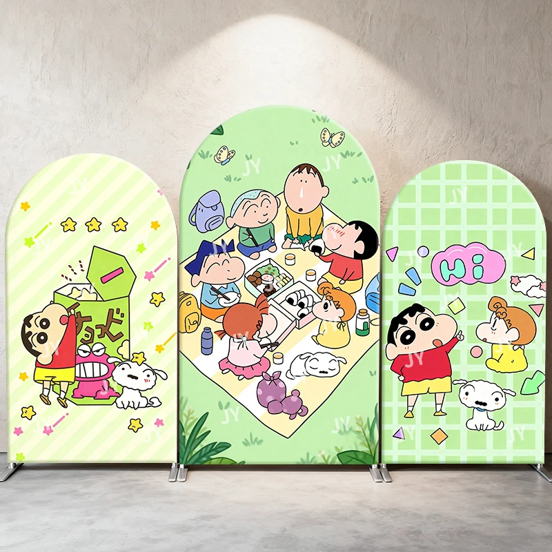 

Crayon Shin Chan Picnic Theme Arch Backdrop Cover Cartoon Background For Kids Birthday Baby Shower Party Photo Booth