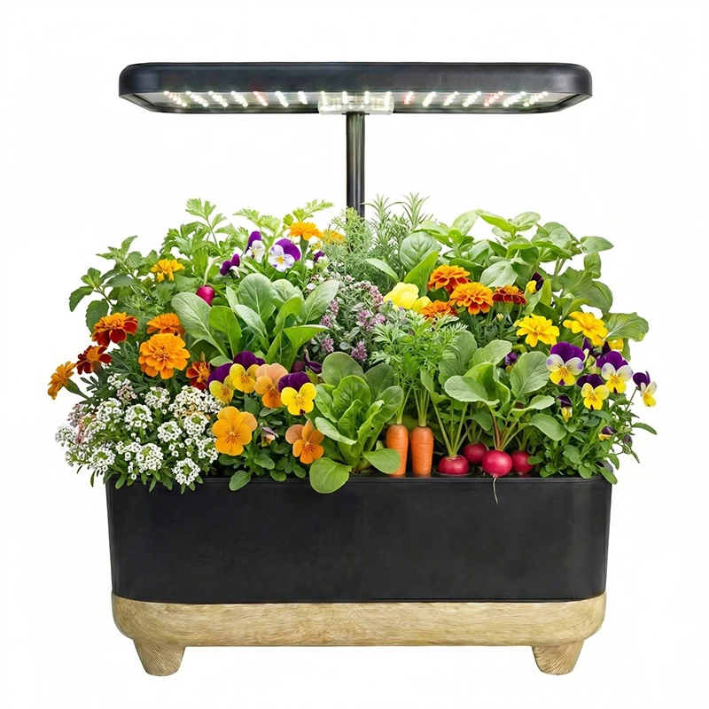 Smart Mini Indoor Hydroponic System With LED Aeroponic Planters Environment Friendly Easy Operate