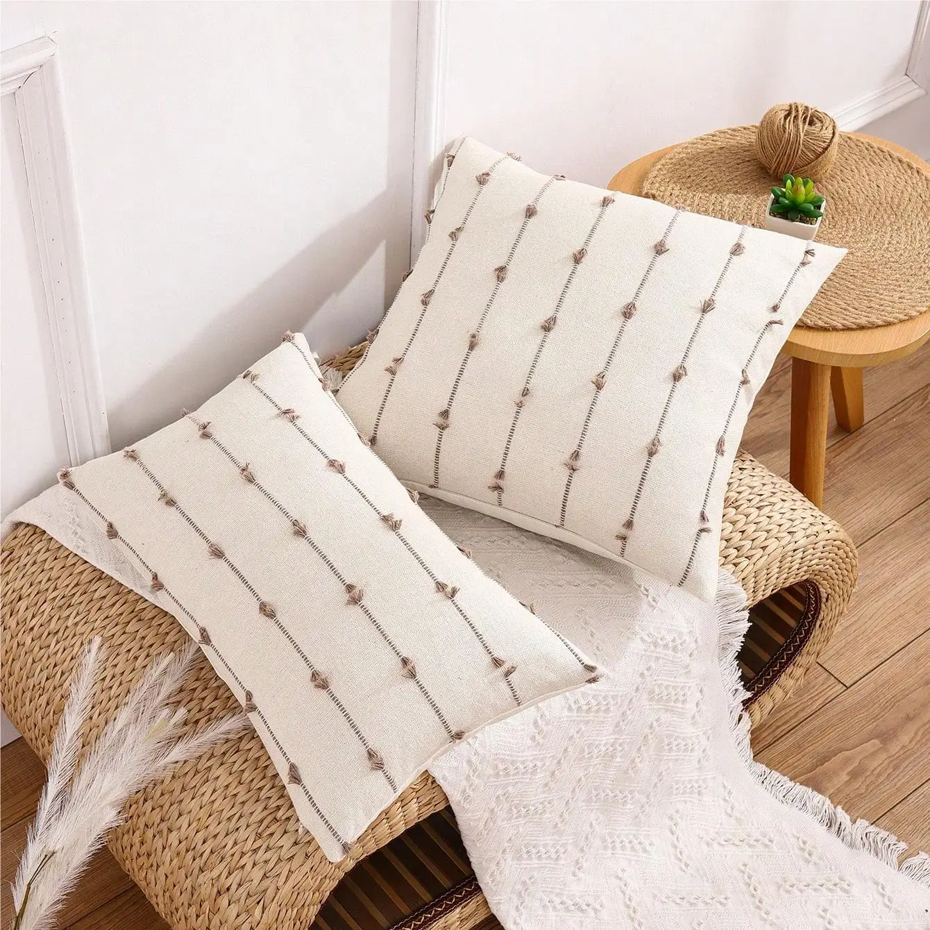 1 Pc Bohemian Style Throw Pillowcase Creative Decorative Linen Pillow Cover Home Decoration Square Cushion Cover