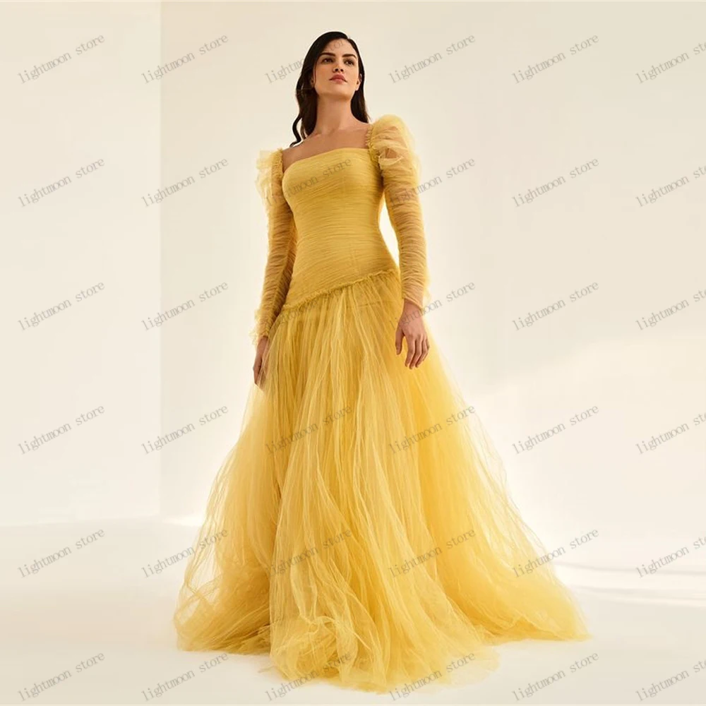 

Princess Evening Dresses Graceful Prom Dress Square Collar A-Line Off The Shoulder Ball Gowns For Brides Vestidos De Gala 2024