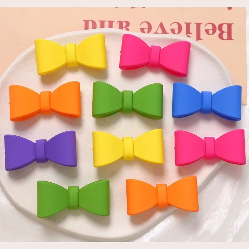 5pcs frosted rubber paint color large bow diy jewelry accessories earrings hairpin mobile phone shell material wholesale