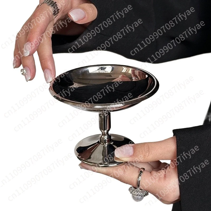 Stainless steel court style goblet dessert pudding cup ice cream custard bowl photo props
