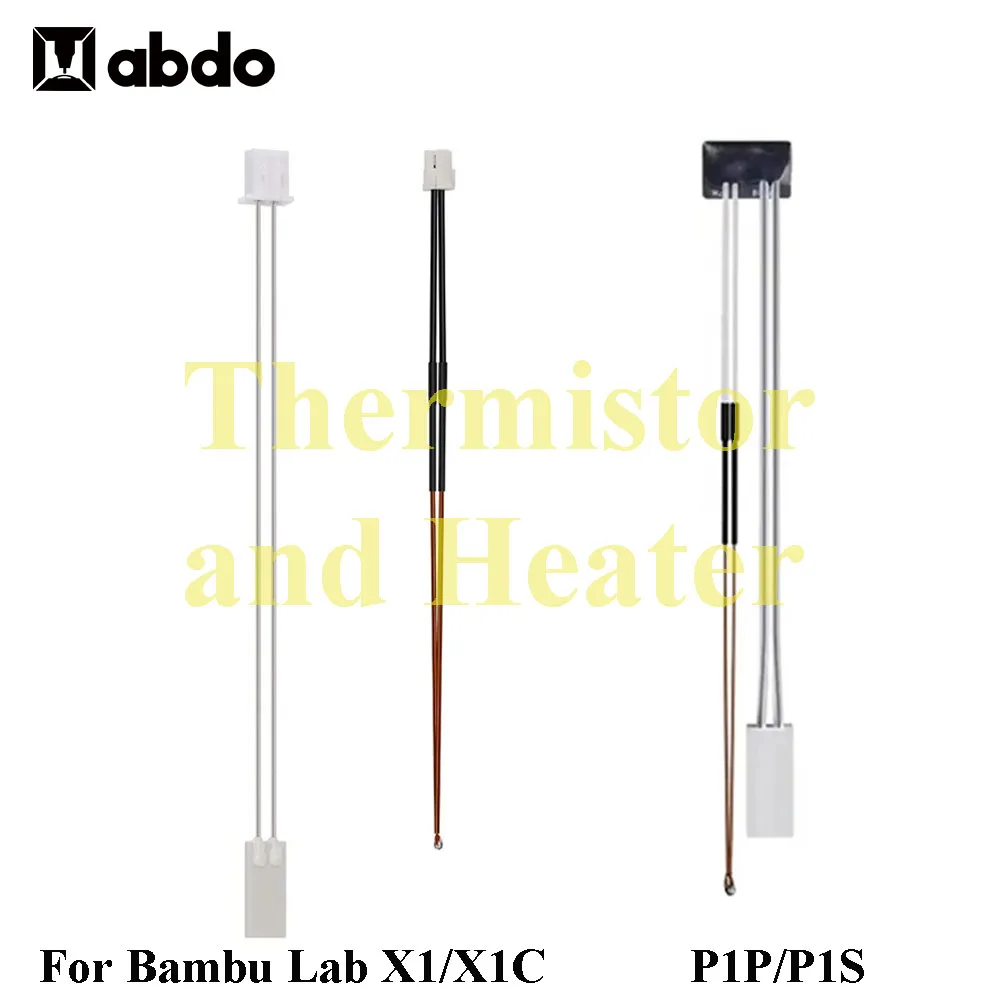 

For Bambu Lab X1/X1-Carbon X1C Thermistor NTC100K Heating Tube For Bambu P1P P1S Hotend Heating Element 24V 3D Printer Parts