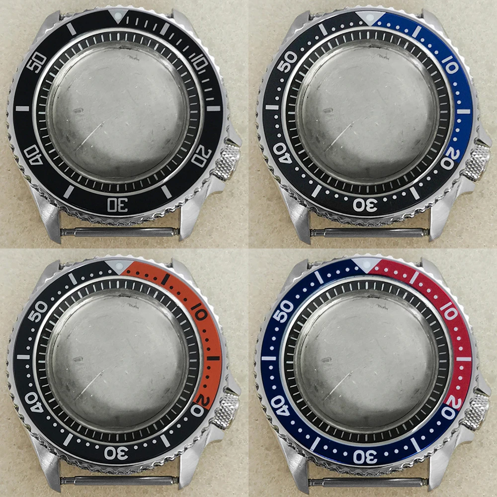 

NH35 NH36 Case, 42mm Stainless Steel Watch Case SUB Bezel Black Inner Shadow S Crown Case for SKX007 NH35 NH36 4R Movement