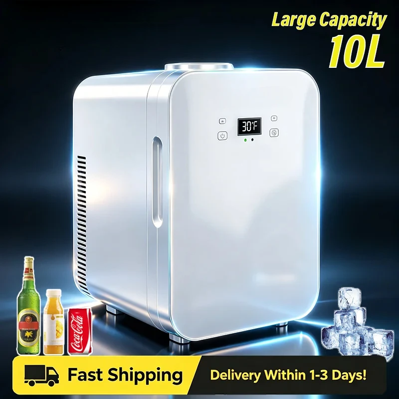 Mini Portable Thermoelectric Fridge - Dual Use Cooling And Heating Small Cooling Box for Car Home Dorm Ideal Travel Storage Gift