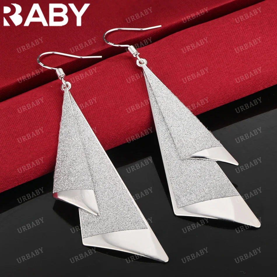 

URBABY 925 Sterling Folding Type Drop Earrings For Women Jewelry Fashion Party And Daily Wear