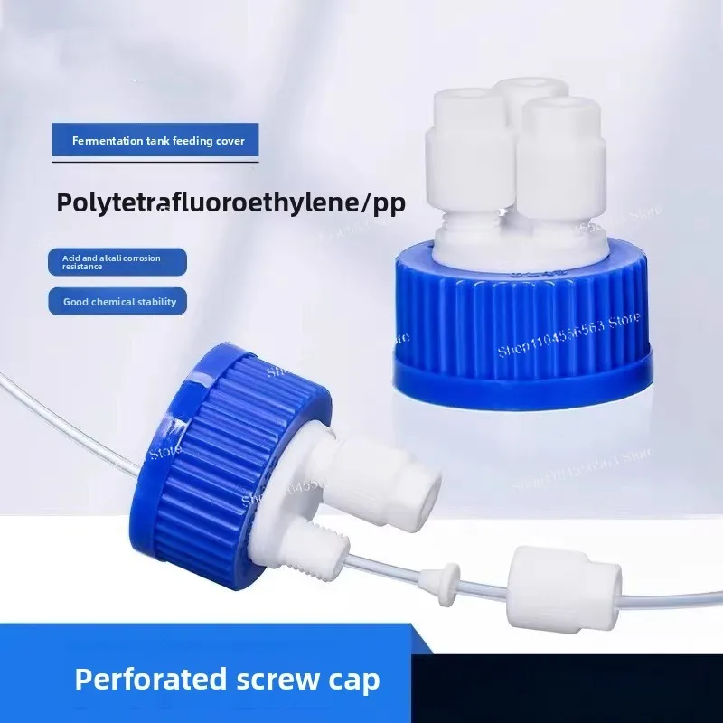GL45 HPLC Waste Cap – Solvent Bottle Safety Cap with 1/8