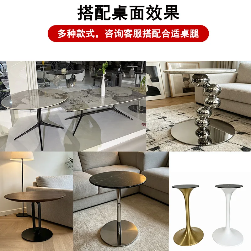 Light luxury high-end small table, stainless steel iron wrought, bedside table in bedroom, base