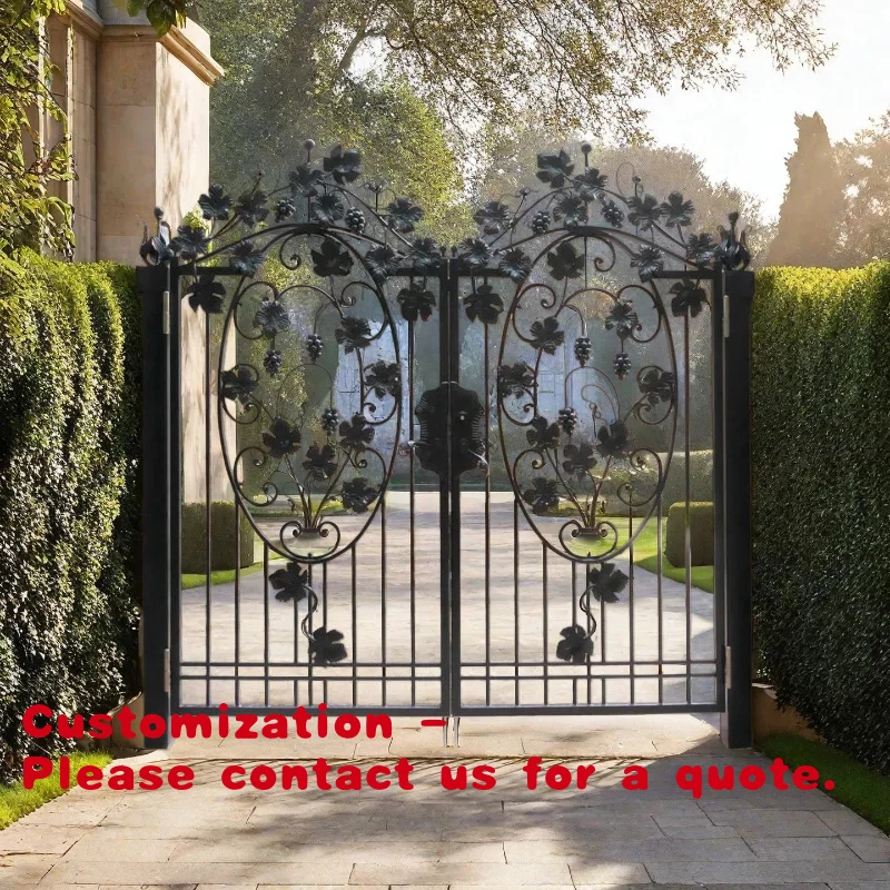 

custom.EuropeanExterior Iron Fence Gate Driveway Gate Residential Wrought Iron Gate Deer Design