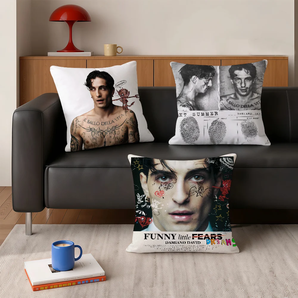Singer D-damiano David FUNNY Little FEARS Pillow Case Square Bedroom Headboard Sofa Living Room Backrest Cushion