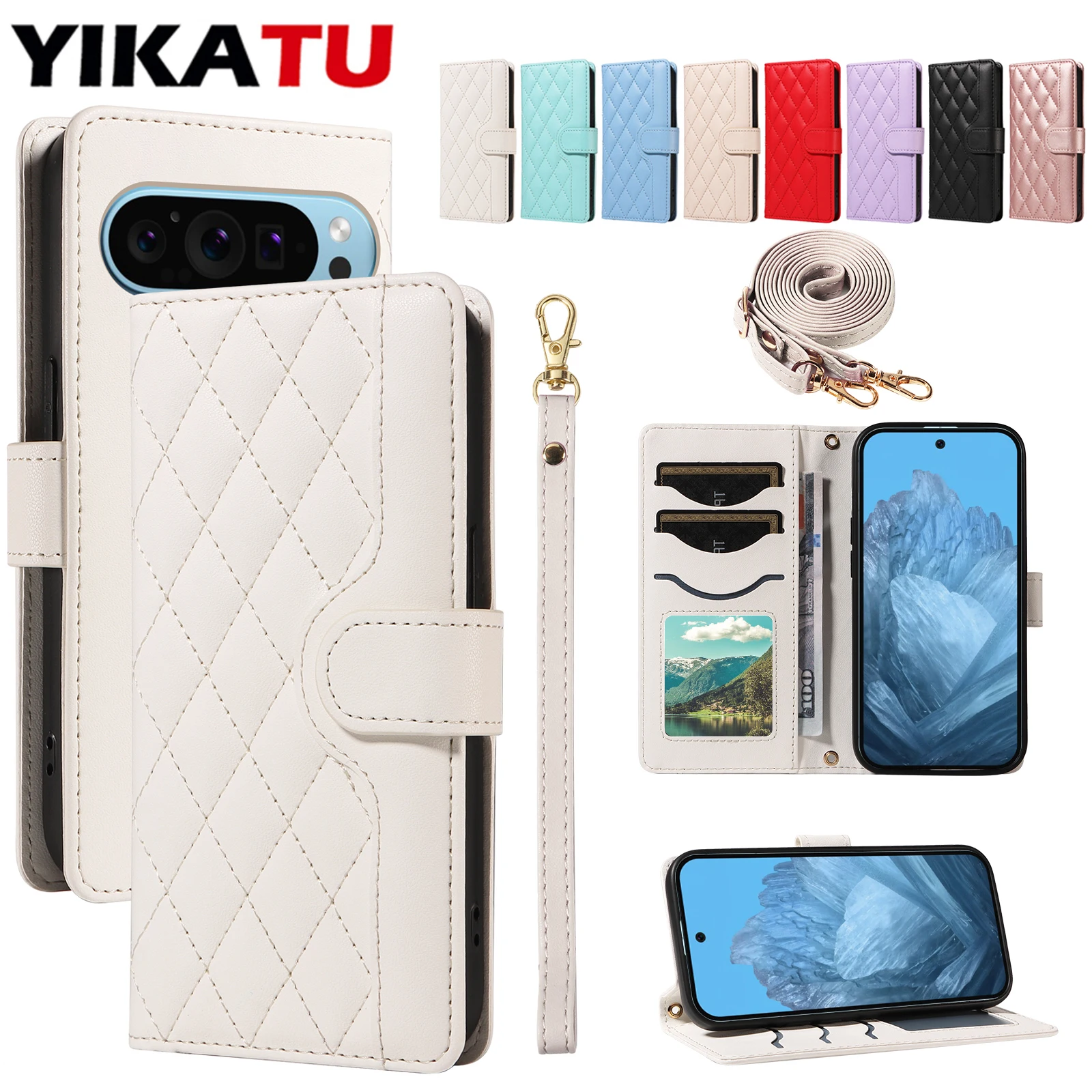 Leather Wallet Case For Google Pixel 10A 10 Pro XL 5G / Pixe
