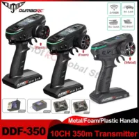 DUMBORC DDF-350 10CH 10 Channel Transmitter with Receiver X10F P4FM X6DC Gyro 2.4G Digital Radio Remote Controller Metal Handle