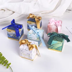 Theme Wedding Favors Candy Box Baby Souvenirs Gift Box with Ribbon Chocolate Paper Box Beautiful Gift Box for Wedding Seven mode