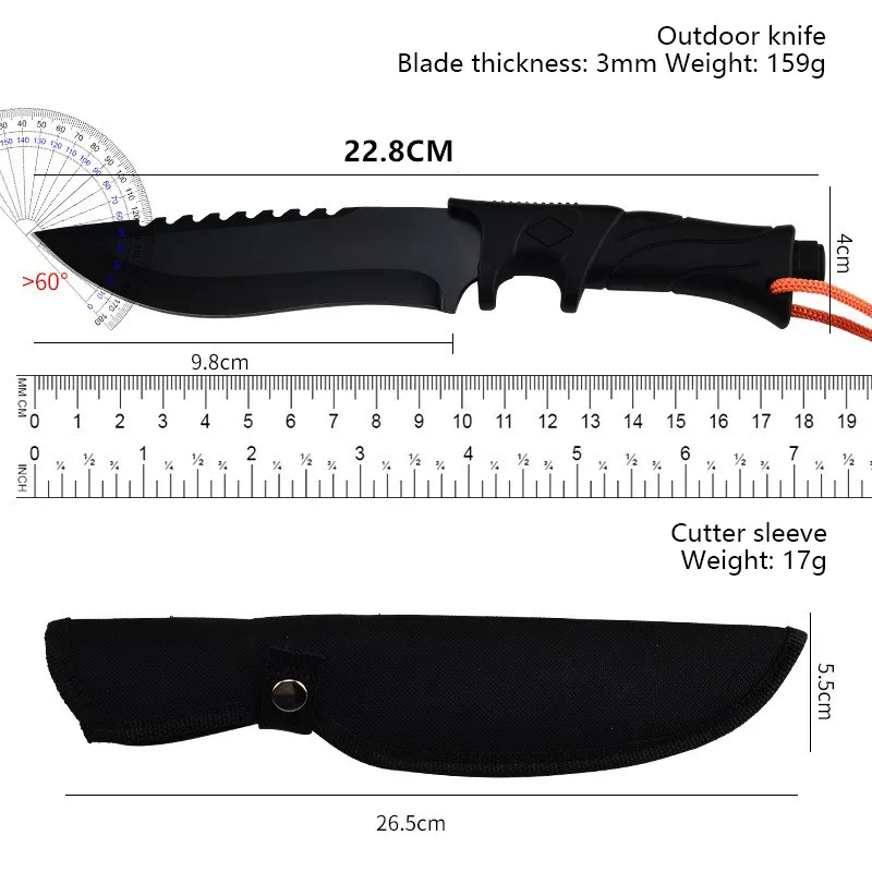 Outdoor Straight Knife, High Hardness And Thickened, Portable Survival Meat Knife, Sharp Fishing Knife For Camping And Fishing image 6