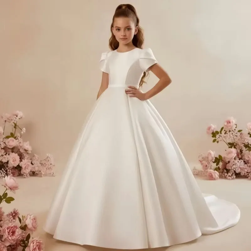 robe-de-demoiselle-d'honneur-blanche-pour-mariage-avec-nœud-longue-robe-en-satin-elegante-pour-premiere-communion-bal-fete-d'anniversaire-￼-￼-￼-￼-￼-￼-￼