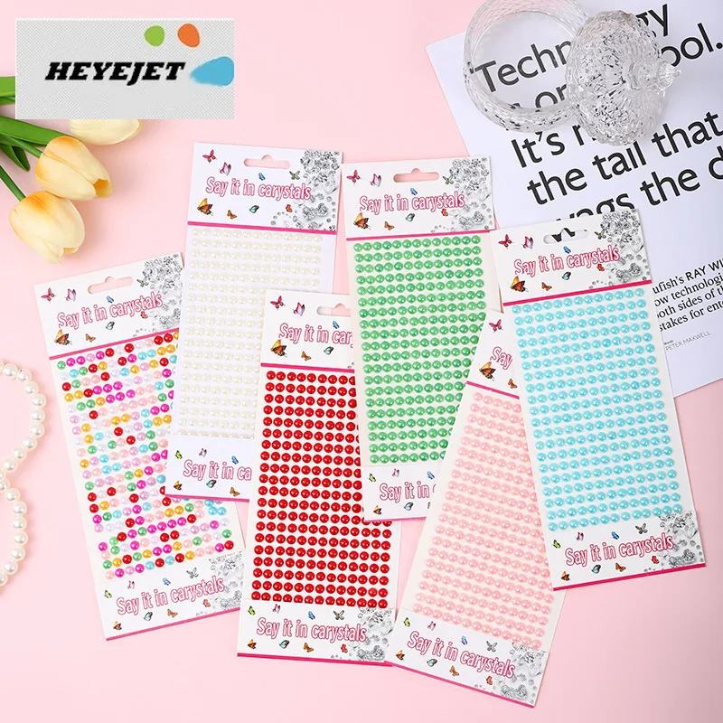 DIY Crystal Rhinestone Stickers Self Adhesive Pearls Gems for Hair Face Phone Case Scrapbooking Kids Craft Supplies Wholesale