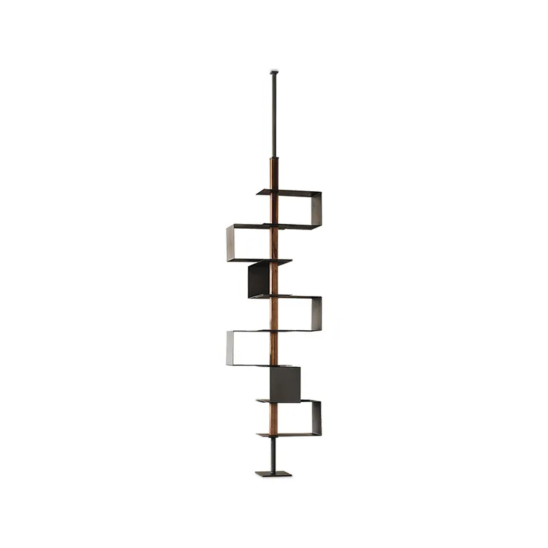 Italian minimalist 360-degree rotating bookshelf living room light luxury solid wood modern creative floor shelf