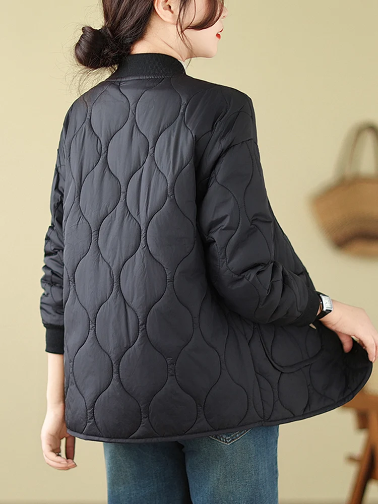 Light Weight Down Cottton Women Winter Clothes 2024 New Autumn Fashion Baseball Jackets Quilted Thick Warm Female Parka Coat