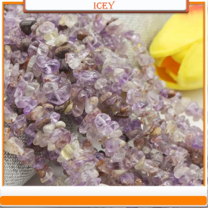10pcs Purple Ghost Crystal Agate Crushed Stone Crystal Crushed Stone String with Holes Crushed Stone Gemstone Scattered Beads