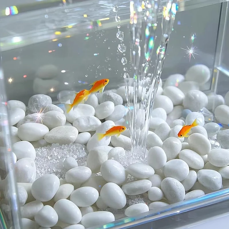 200/400 جرام صغيرة بيضاء عالية مصقول حصاة مجموعة 2-3 سنتيمتر حجم المشهد حجر الزخرفية الصخور لحديقة فناء الحرفية FishTank ZYF #3