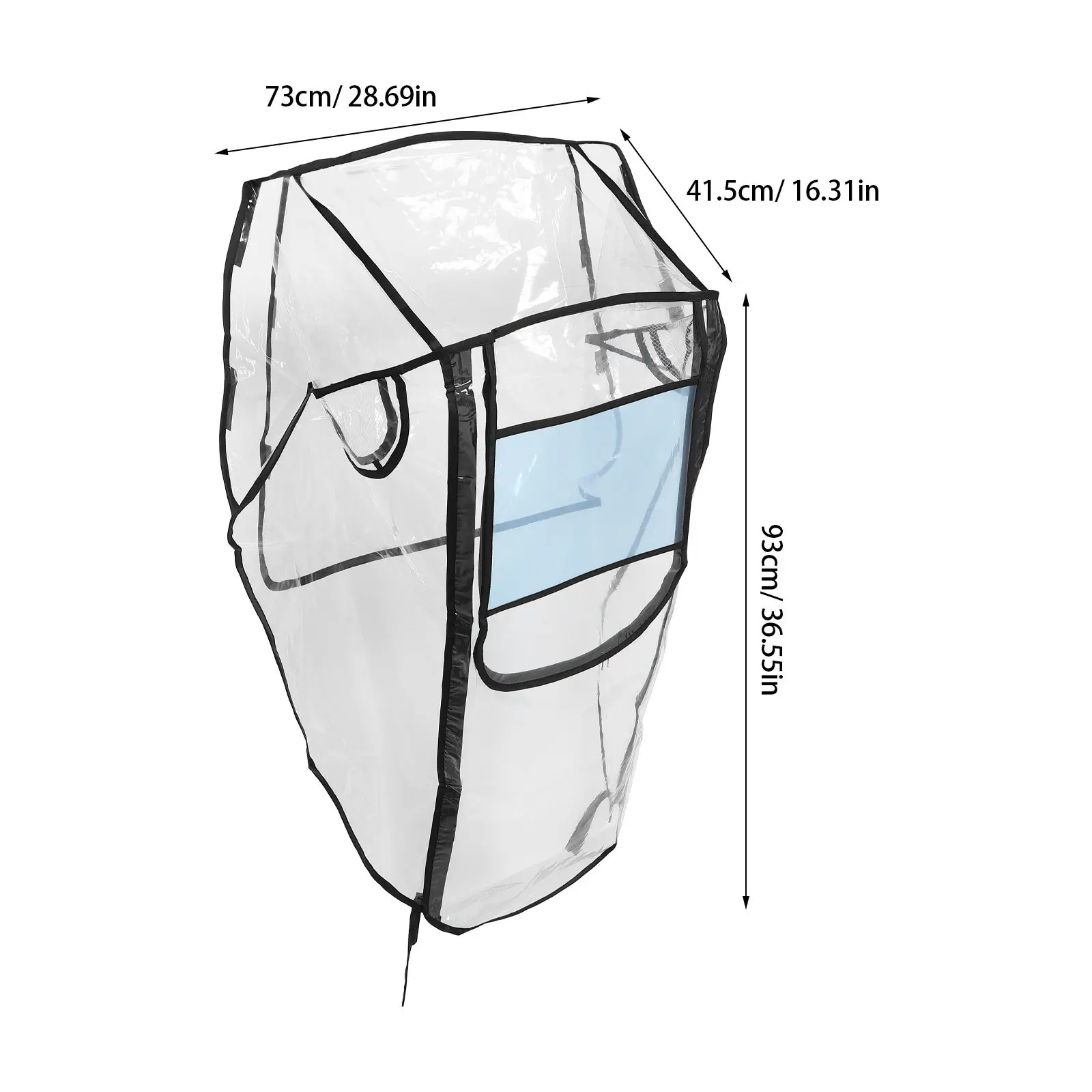 Clear Stroller Rain Cover Waterproof Windproof Protective Transparent Shield Baby Carriage Raincover for Pram Pushchair Outdoor 5