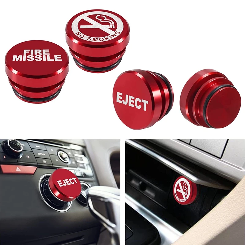 4Pcs Cigarette Lighter Plug Aluminum Button Car Cigarette Lighter Plug Cover 12V for Most Vehicles Autos