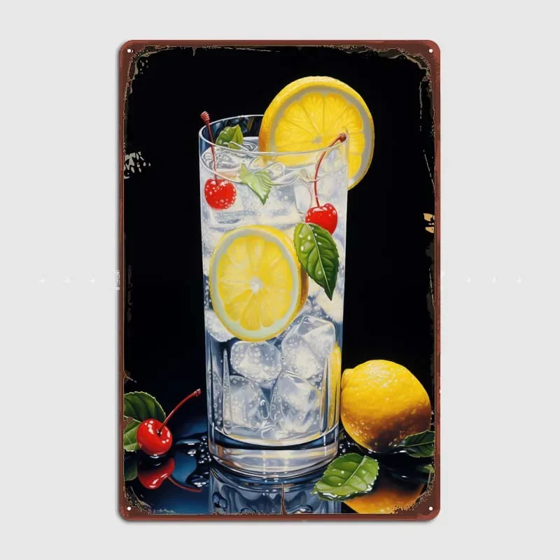 Tom Collins Cocktail Decoration for Home Decor Items Metal Signs for Bar Restaurant Coffee Bar Wall Decoration Art Mural Retro