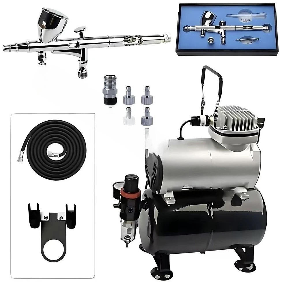Air compressor figure coloring airbrush spray pump painting model air pump set
