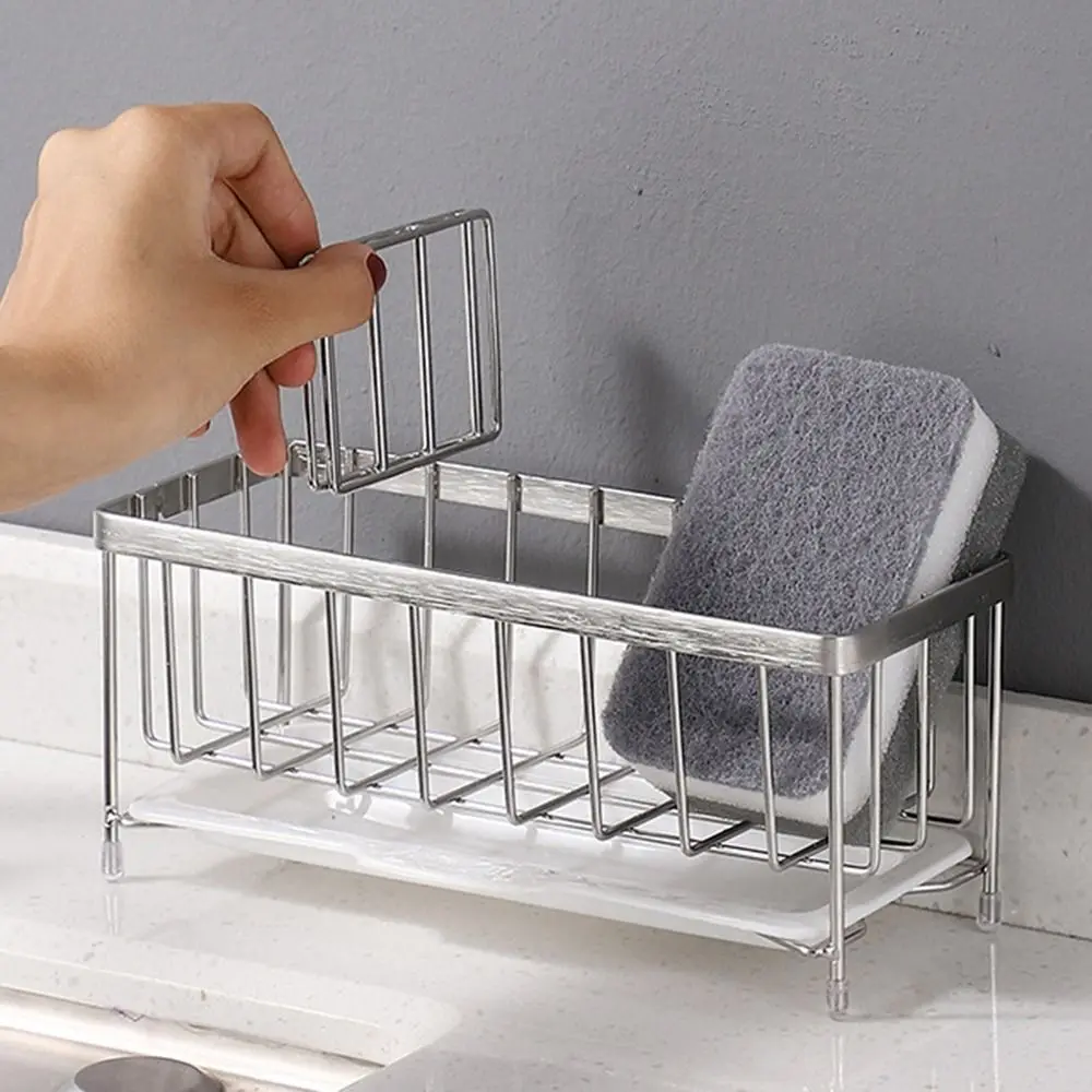 

Stainless Steel Kitchen Sink Rack Rustproof Quick Dry Drain Rack Organizer Self-draining Save Space Dishcloth Towel Organizer