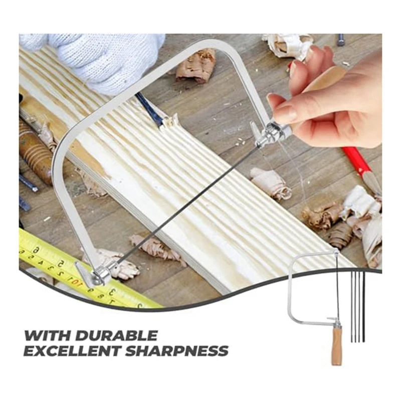 1 set di utensili manuali per sega per incisione, mini sega a mano, taglierina per tratteggio per la lavorazione del legno, manico in legno, sega manuale durevole