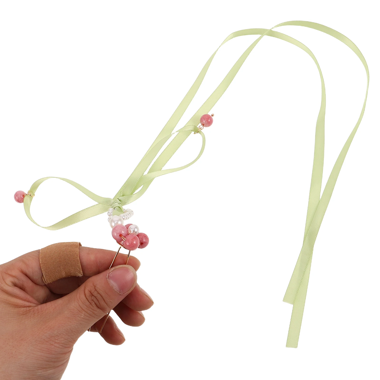 

Green Ribbon Hanfu Hairpins Vintage Flowers Tassel Hair Sticks Accessories For Women Traditional Hairstyle Tools Hair