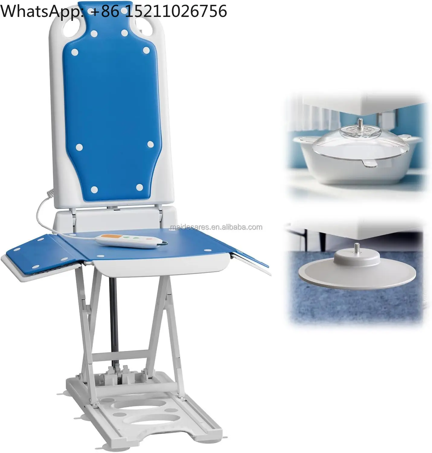 Medical Shower Chair With Tilting Function IP68 Waterproof Certification Aluminum Alloy Frame for Elderly People Users 140kg
