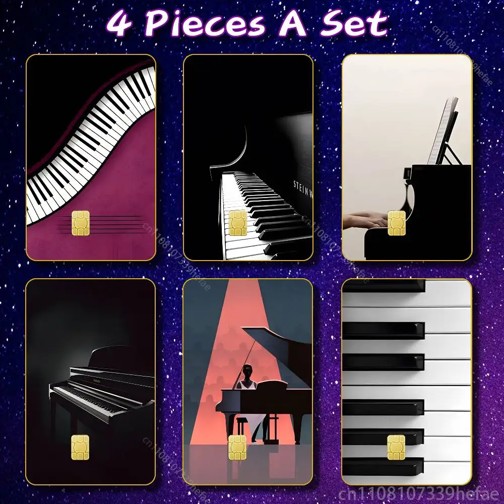 

Piano Art Sticker Skin For Credit Bank Campus Bus Card Cover Self-adhesive Decoration