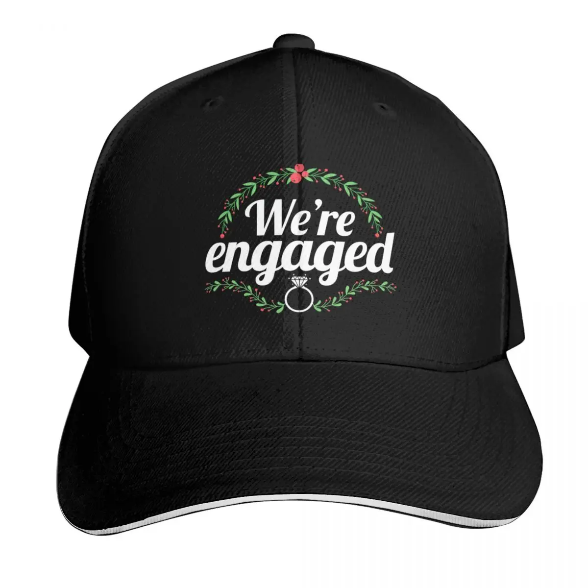Christmas Engagement We're Engaged Baseball Cap Streetwear Hip Hop Trendy Vintage Retro Embroidered Lightweight Packable
