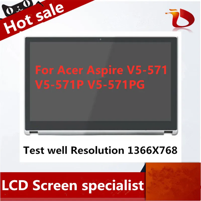 

15.6 For Acer V5-571 571P 571PG LCD Touch Screen with Frame B156XTN03.1 EDP 30p 1366 Acer Laptop Aspire V5 571 Series Assembly