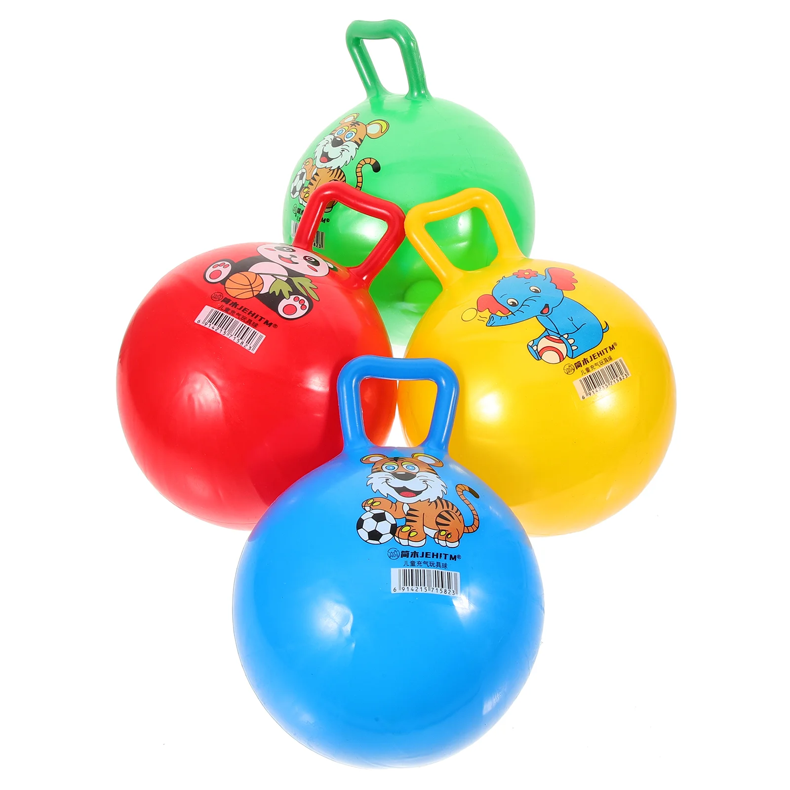 

Toyandona Ball Children 4Pcs Hopper Jumping Bouncing Exercise Toy Color Animal Fitness Children Inflatable Pattern Balls