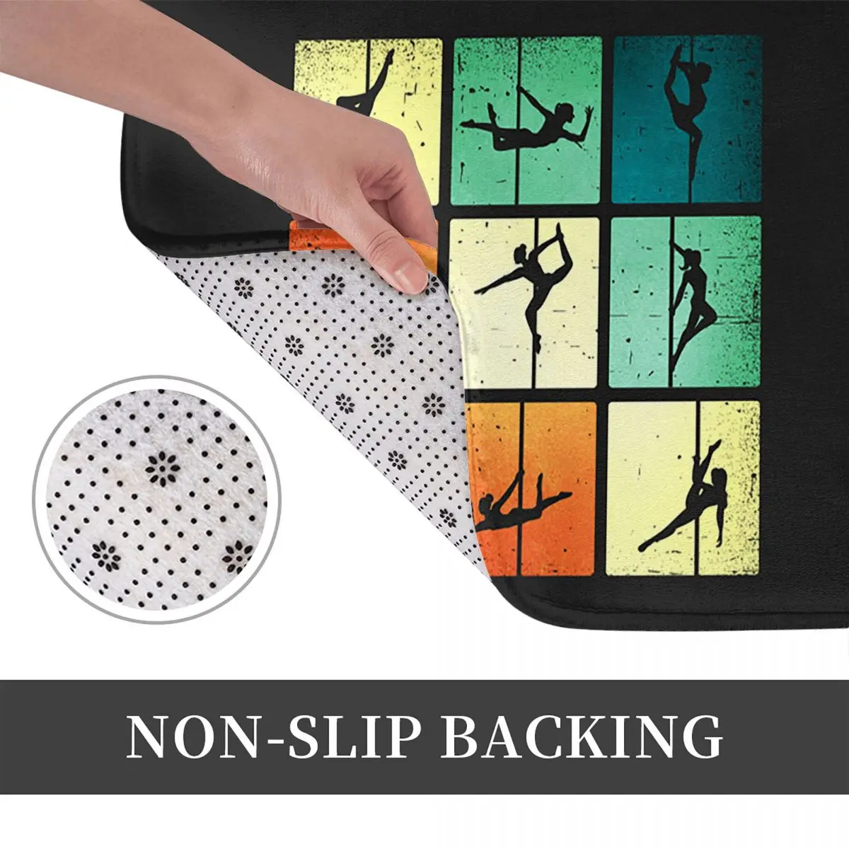 Vintage Pole Dance Silhouettes Gift Doormat Kitchen Entrance Home Floor Mat Non-slip Carpet Rug for Bedroom Footpad Mats