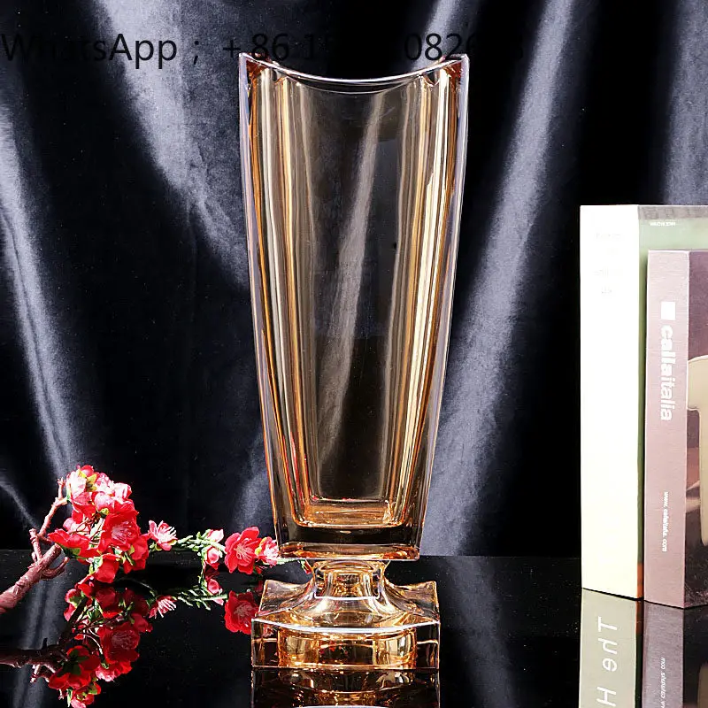 LLY light luxury living room lily large vase water raising flower arrangement crystal glass dining table ornament