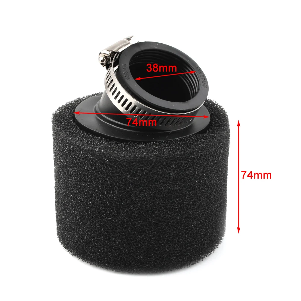 Motorcycle 38mm Air Filter Angled Black Foam for Dirt Pit Bike 110cc 125cc CRF50 CRF70 CRF50 70 XR50 KLX110