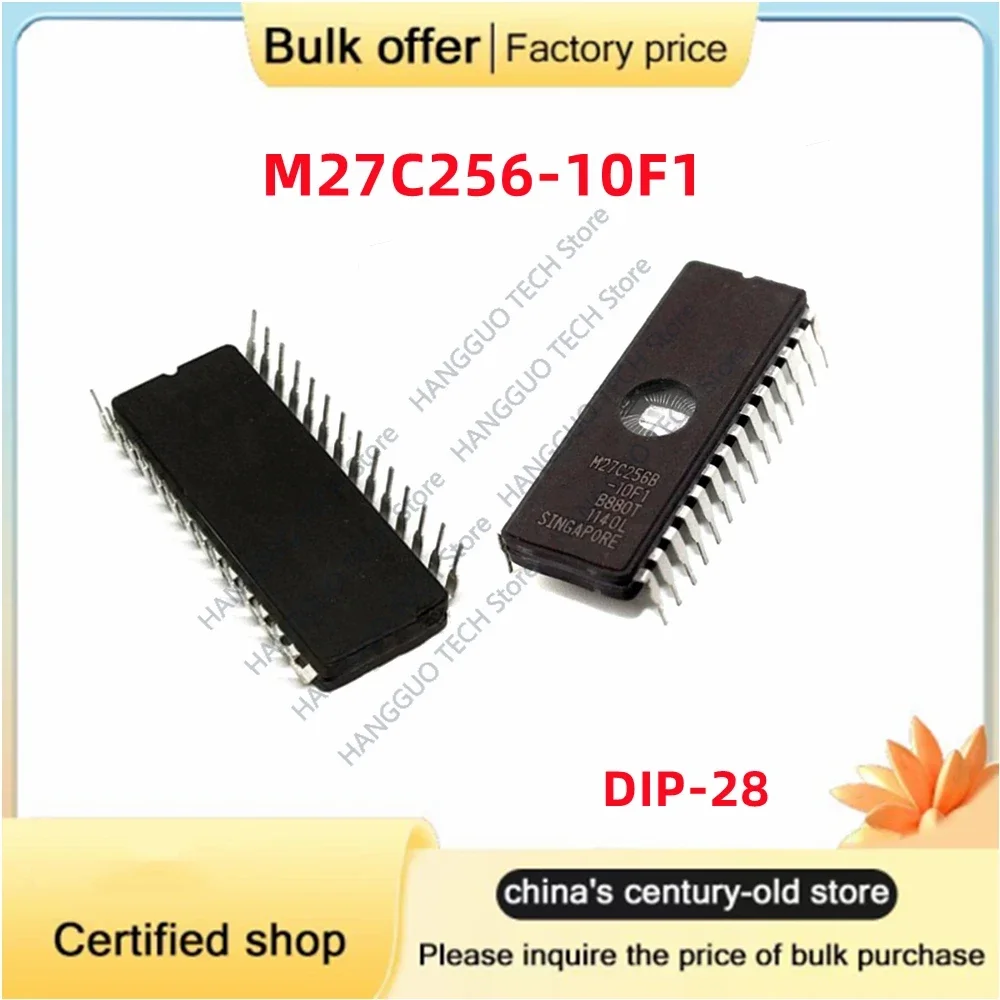 

5PCS/Lot original M27C256B-10F1 M27C256B DIP28 memory chip