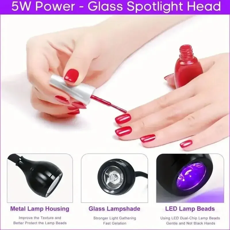 مسمار مصباح LED المحمولة مجفف الأظافر مع كليب مجفف مصابيح NailsLamp ل هلام البولندية المهنية رسومات أظافر أدوات المنزل صالون مانيكير